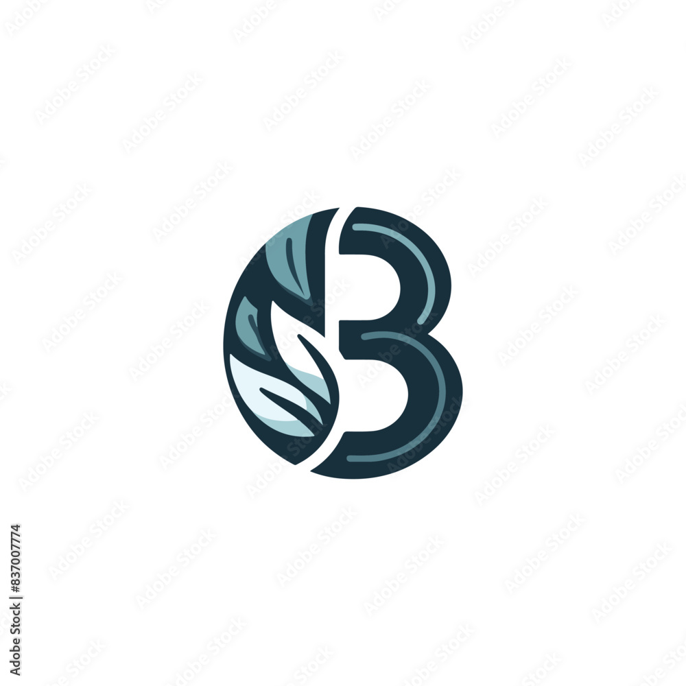 Naklejka premium b letter beauty logo, b luxury logo, b alphabet logo, floral b design