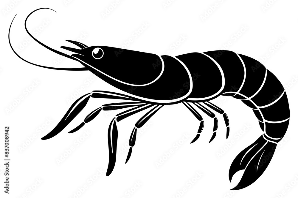 shrimp silhouette vector illustration shrimp silhouette vector illustration