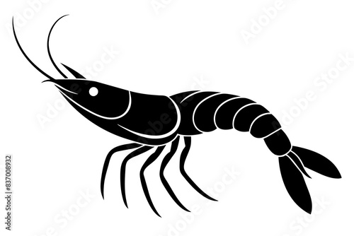 shrimp silhouette vector illustration