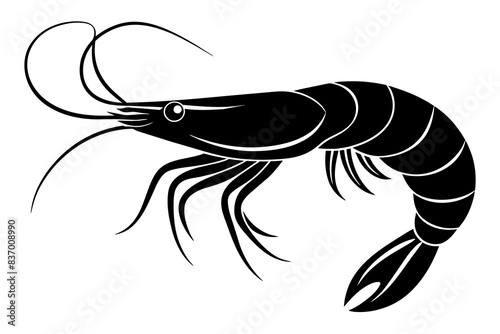 shrimp silhouette vector illustration