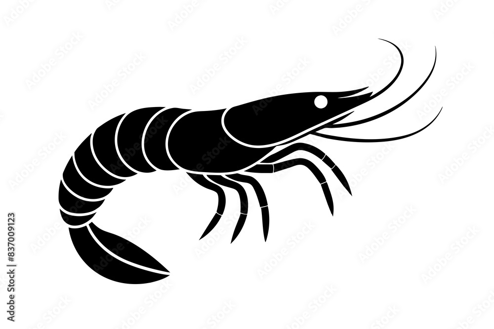 shrimp silhouette vector illustration shrimp silhouette vector illustration