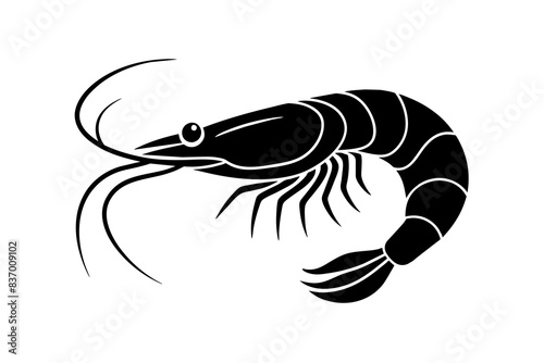 shrimp silhouette vector illustration