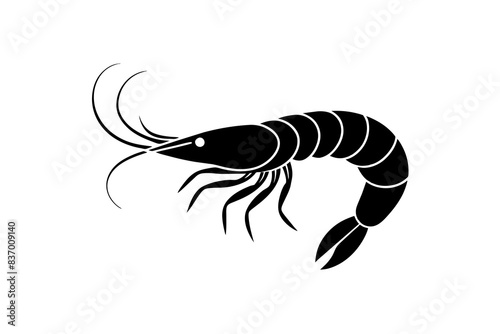 shrimp silhouette vector illustration