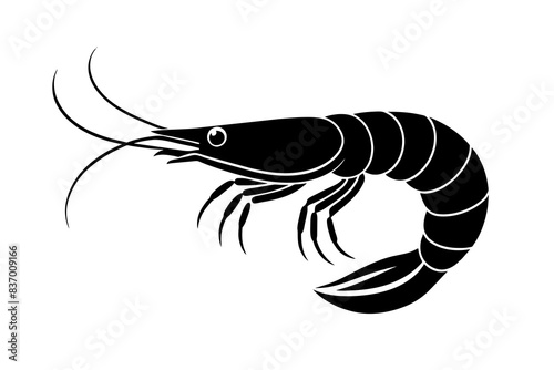 shrimp silhouette vector illustration