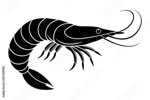 shrimp silhouette vector illustration