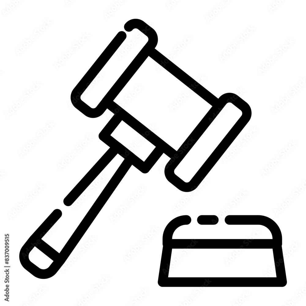  judge's gavel cutline icon style