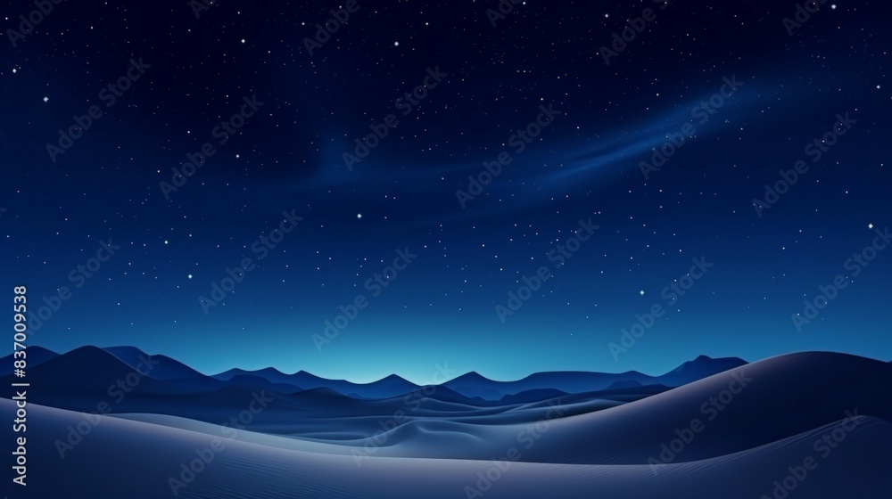 Dawn Landscape, with Desert Sand Dunes. Empty Modern Wallpaper with Cool Gradient Starry Sky Dawn Landscape, with Desert Sand Dunes. Empty Modern Wallpaper with Cool Gradient Starry Sky
