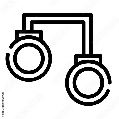 iron handcuffs cutline icon style