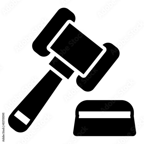  judge's gavel glyph icon style