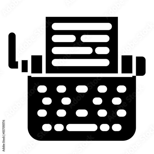 old typewriter glyph icon style