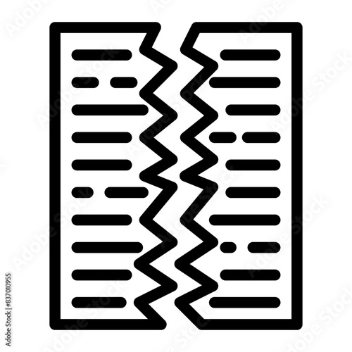  Torn indictmen line icon style