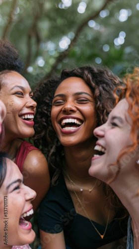 A group of women are smiling and laughing together