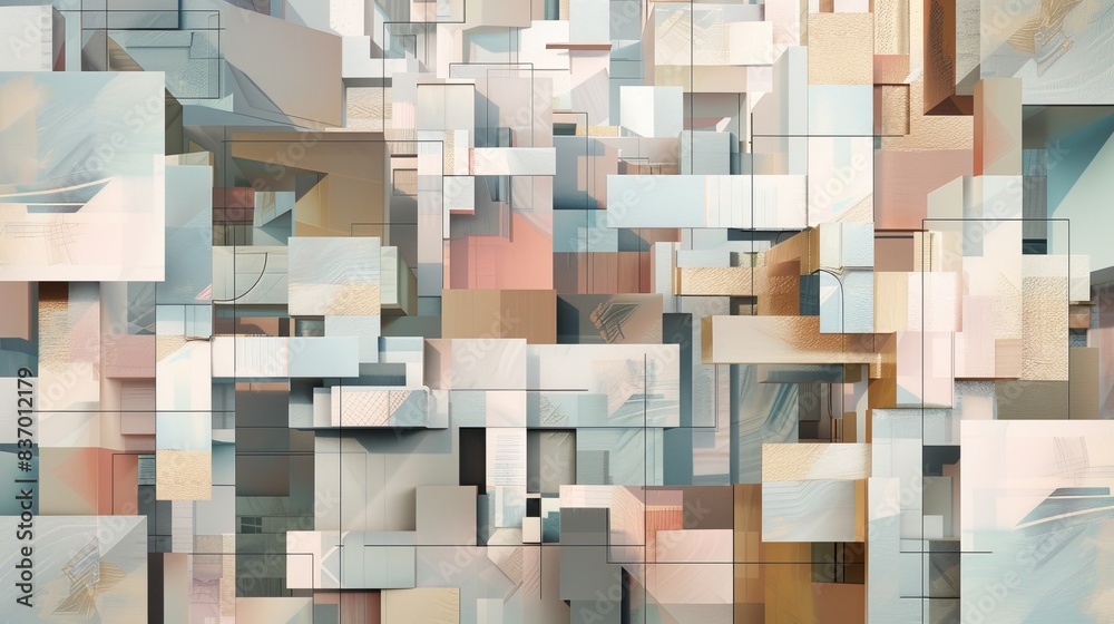 Abstract Cityscape with Rhythmic Repetitive Building Blocks Abstract Cityscape with Rhythmic Repetitive Building Blocks
