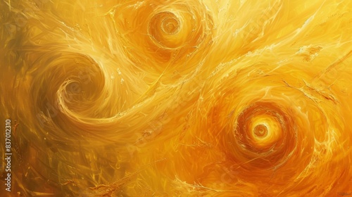 visualization Abstract paintings depicting vortices and spirals of golden color, symbolizing fever and seething passions. --no text --ar 16:9 --quality 0.5 Job ID: a51d6a29-b1d3-41c6-8f5f-2c1732a84748