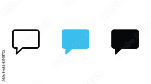 Speech bubbles icon flat icon. Thin line signs of chat for design logo, visit card