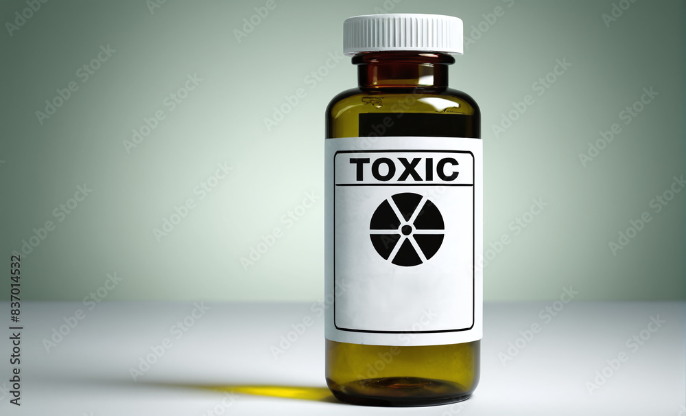 Glass Jar with 'Toxic' Label Glass Jar with 'Toxic' Label