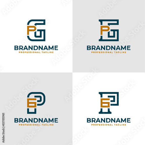 Elegant Letters GP and PG Monogram Logo, suitable for business with PG or GP initials