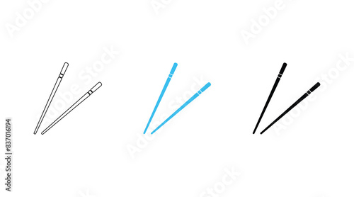 vector chopsticks icon illustration on white background