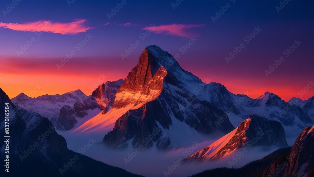 Beautiful scenery of mountains Beautiful scenery of mountains