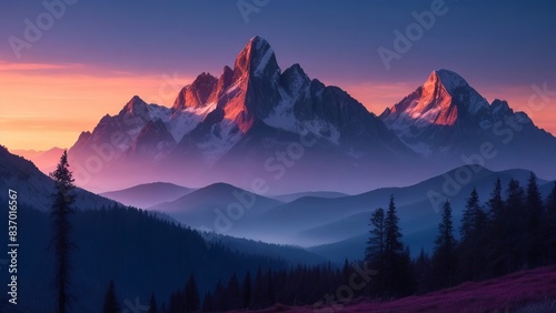 Beautiful scenery of mountains