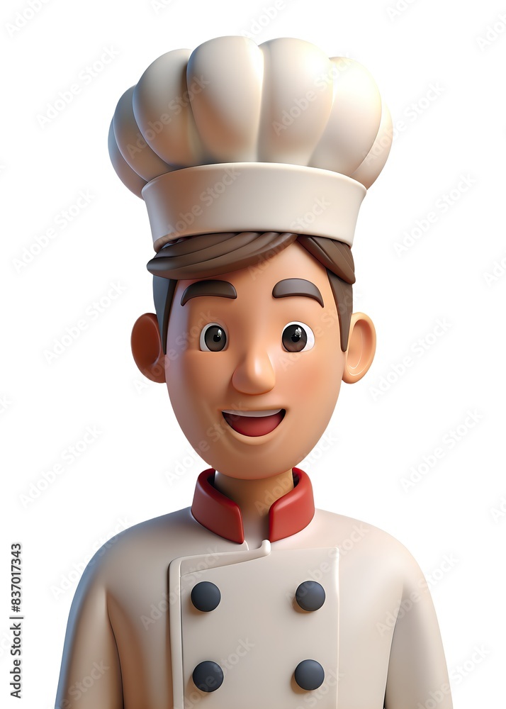 3d young man dressed cooking chef’s uniform on white background 3d young man dressed cooking chef’s uniform on white background