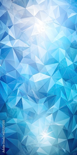 abstract numerous blue geometrical triangles of varying shades sizes background