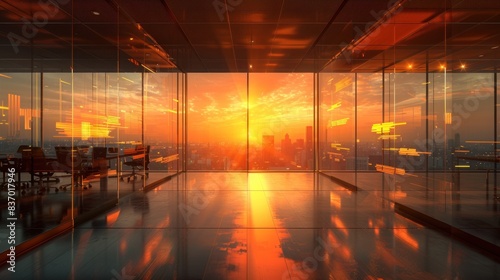 Capturing the Glow: Modern Office Life at Golden Hour in Beautifully Blurred Motion
