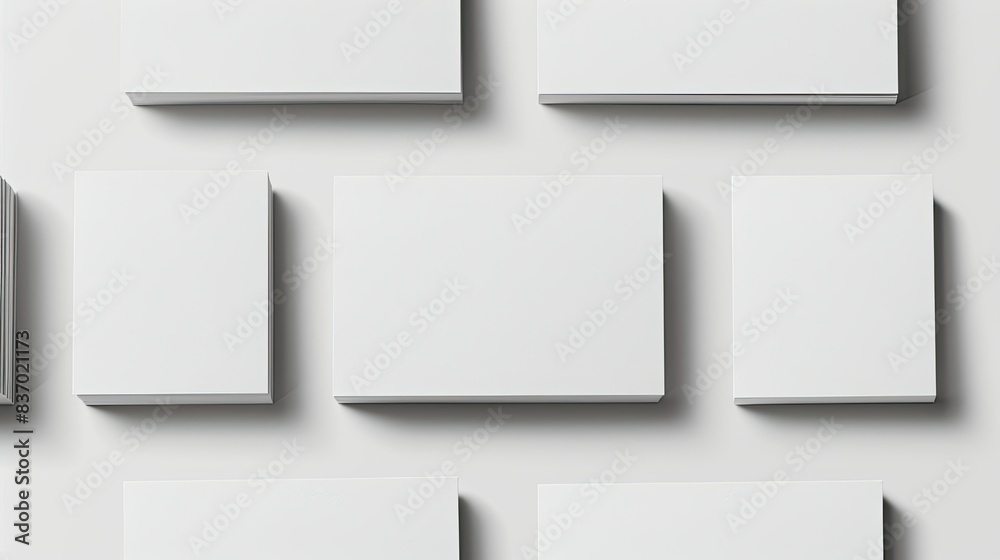 White backdrop and blank white blank business cards, empty mock up White backdrop and blank white blank business cards, empty mock up