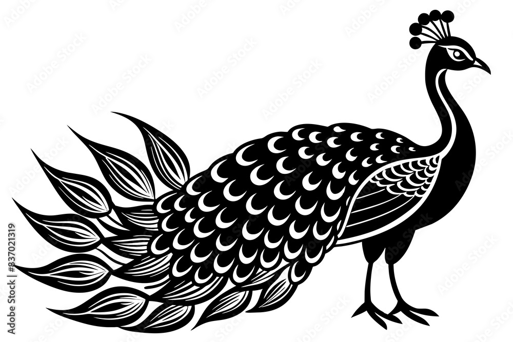 peacock silhouette vector illustration peacock silhouette vector illustration