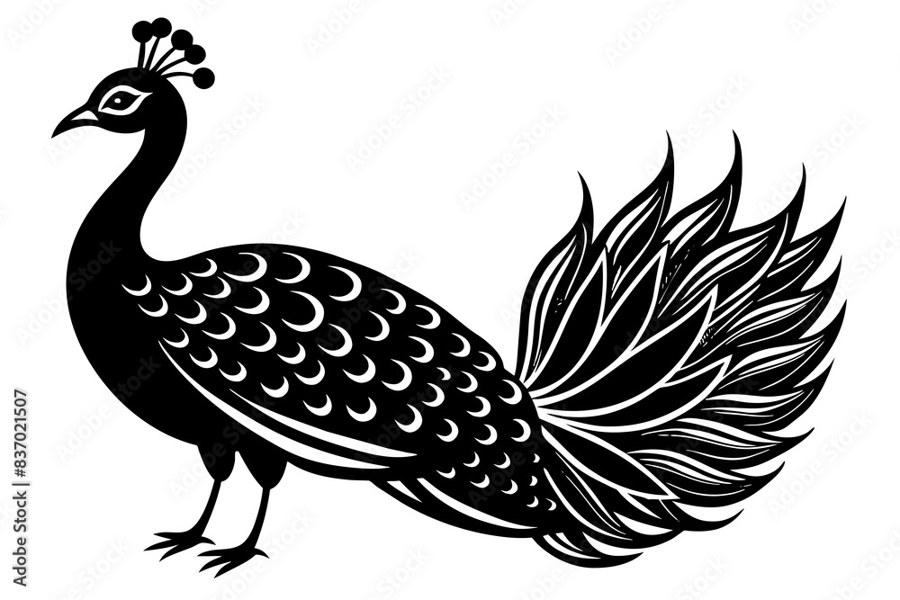 peacock silhouette vector illustration peacock silhouette vector illustration