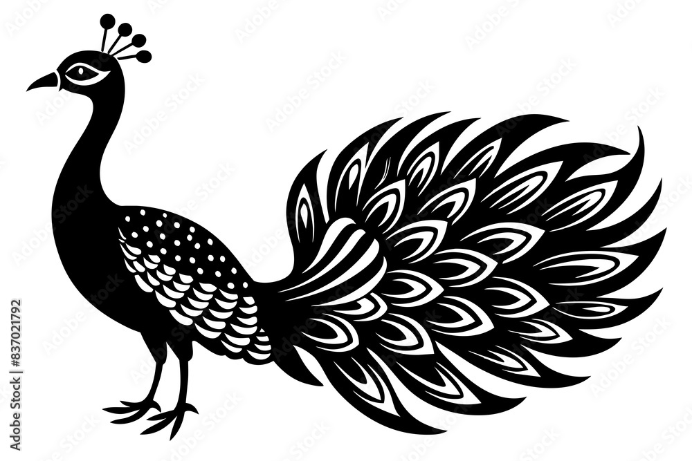 peacock silhouette vector illustration peacock silhouette vector illustration