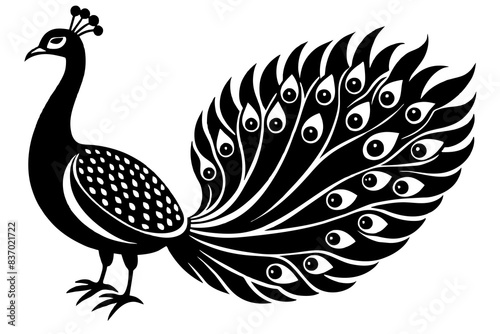 peacock silhouette vector illustration