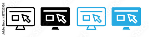 Online education icon representing e-learning and digital classrooms, ideal for educational institutions and online course platforms