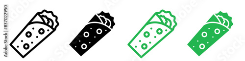 Shawarma icon illustrating Middle Eastern cuisine and delicious wraps, ideal for restaurants, food trucks, and culinary blogs