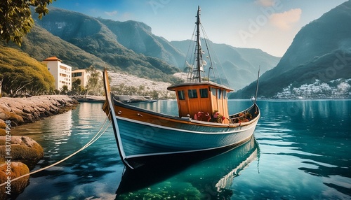 boat on the lake in the mediterranean  © miranda