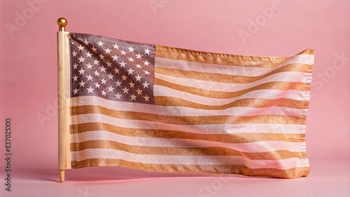 A flag with a brown stripe and white stars