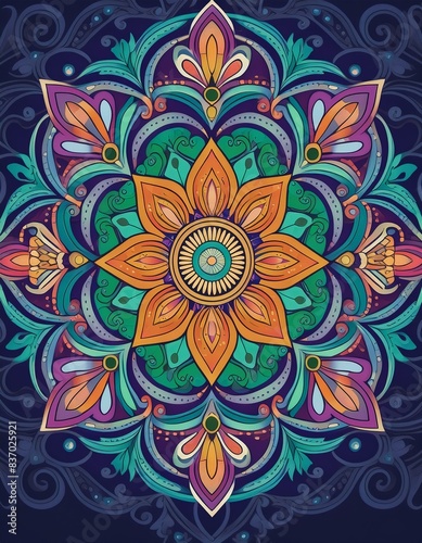 Beautiful Floral Mandala with Patterns