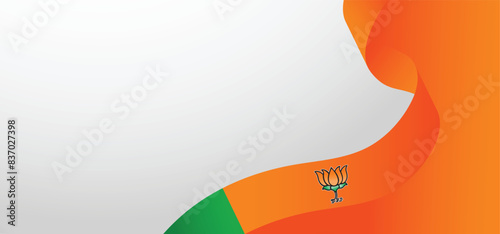 Indian political party bjp flag ribbon vector background