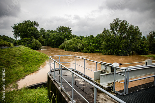 Hochwasser Rems in Winterbach im Remstal Rems-Murr-Kreis  photo