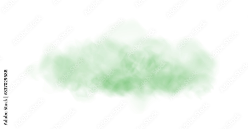 Fototapeta premium Green fog in slow motion. Realistic atmospheric green smoke. Green fume slowly floating rises up. PNG.