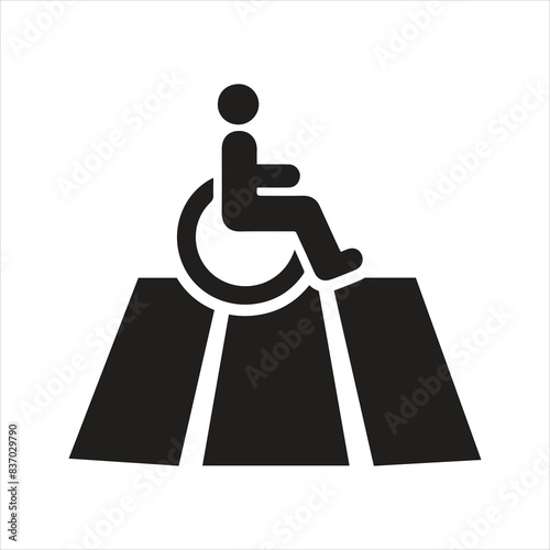 Access ramp icon. Wheelchair handicap icon