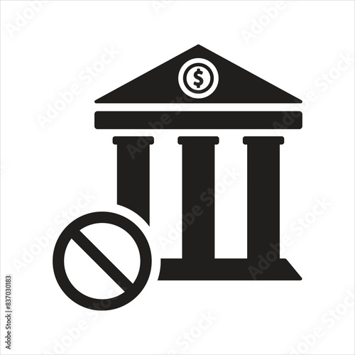 Bank sanctions icon. No banking icon