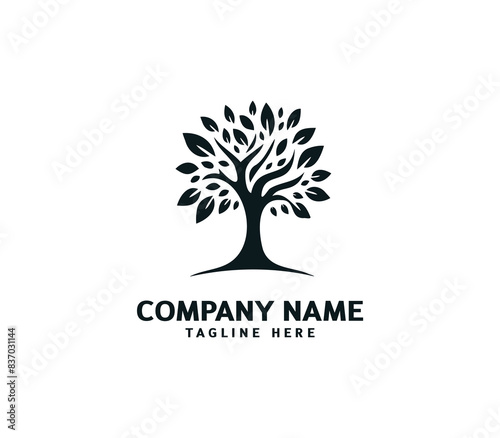 Tree logo design. Botanic tree. Tree of life symbol. Abstract tree logo symbol. Vector illustration