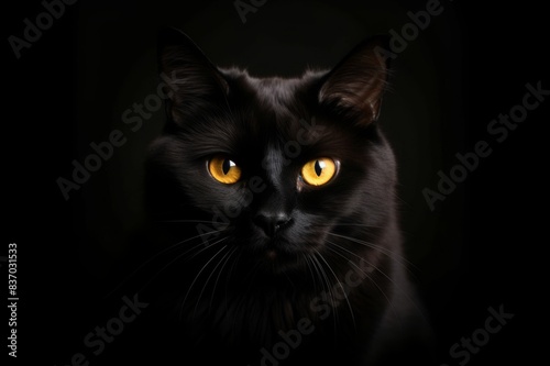 portrait of a black cat © alisaaa