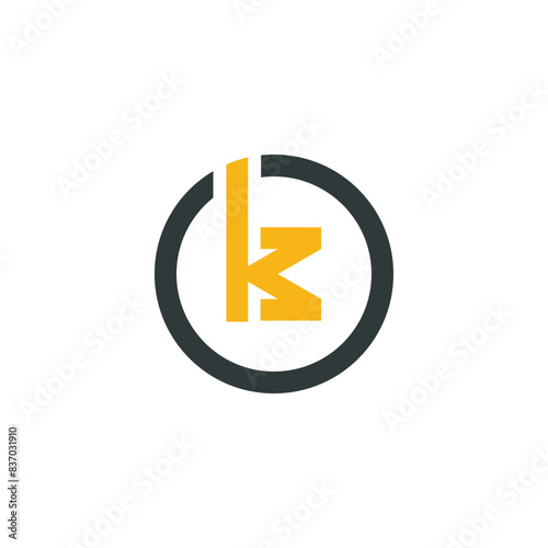 letter KM key simple sleek creative geometric modern logo design