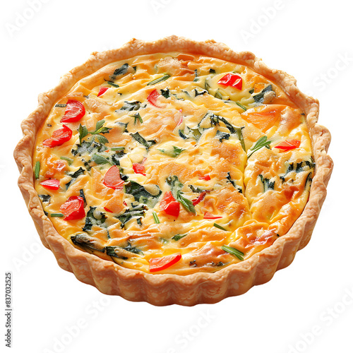 breakfast quiche isolated on transparent background. generative ai