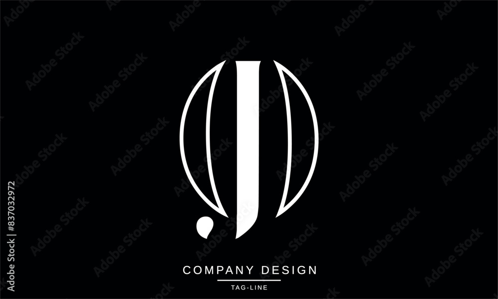 OJ, JO Abstract Letters Logo Monogram Design Font Vector Initials