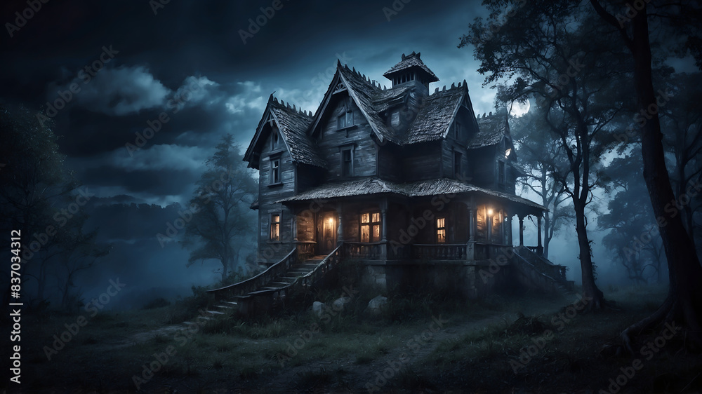 Fototapeta premium haunted house in the forest