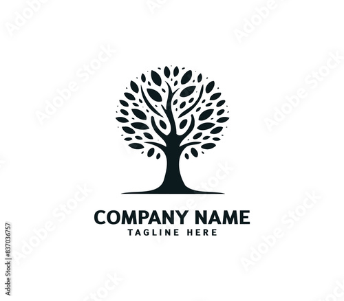 Tree logo design. Botanic tree. Tree of life symbol. Abstract tree logo symbol. Vector illustration