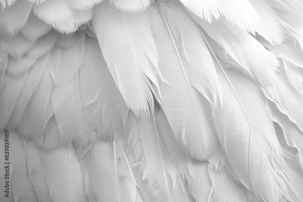 Obraz premium White Bird Feathers Close Up